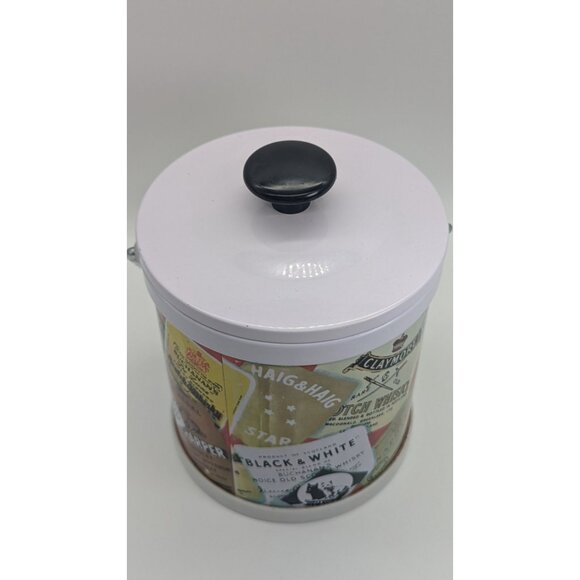 Vintage Metal Ice Bucket With Numerous Whisky Label Exterior Design - Picture 14 of 16